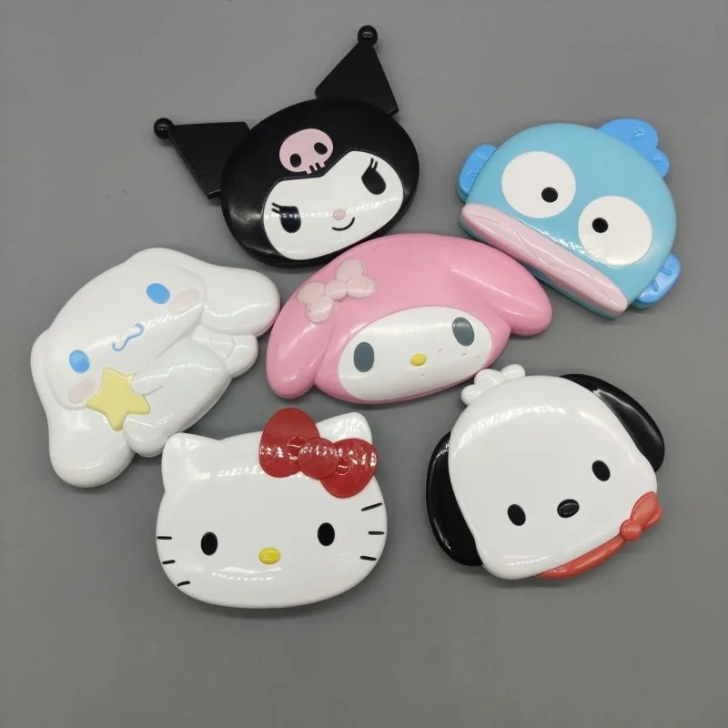 Sanrio New Hello Kitty Kuromi My Melody Cinnamoroll Pompompurin Pochacco Makeup Mirror Portable Fashion Cute Sense of Luxury