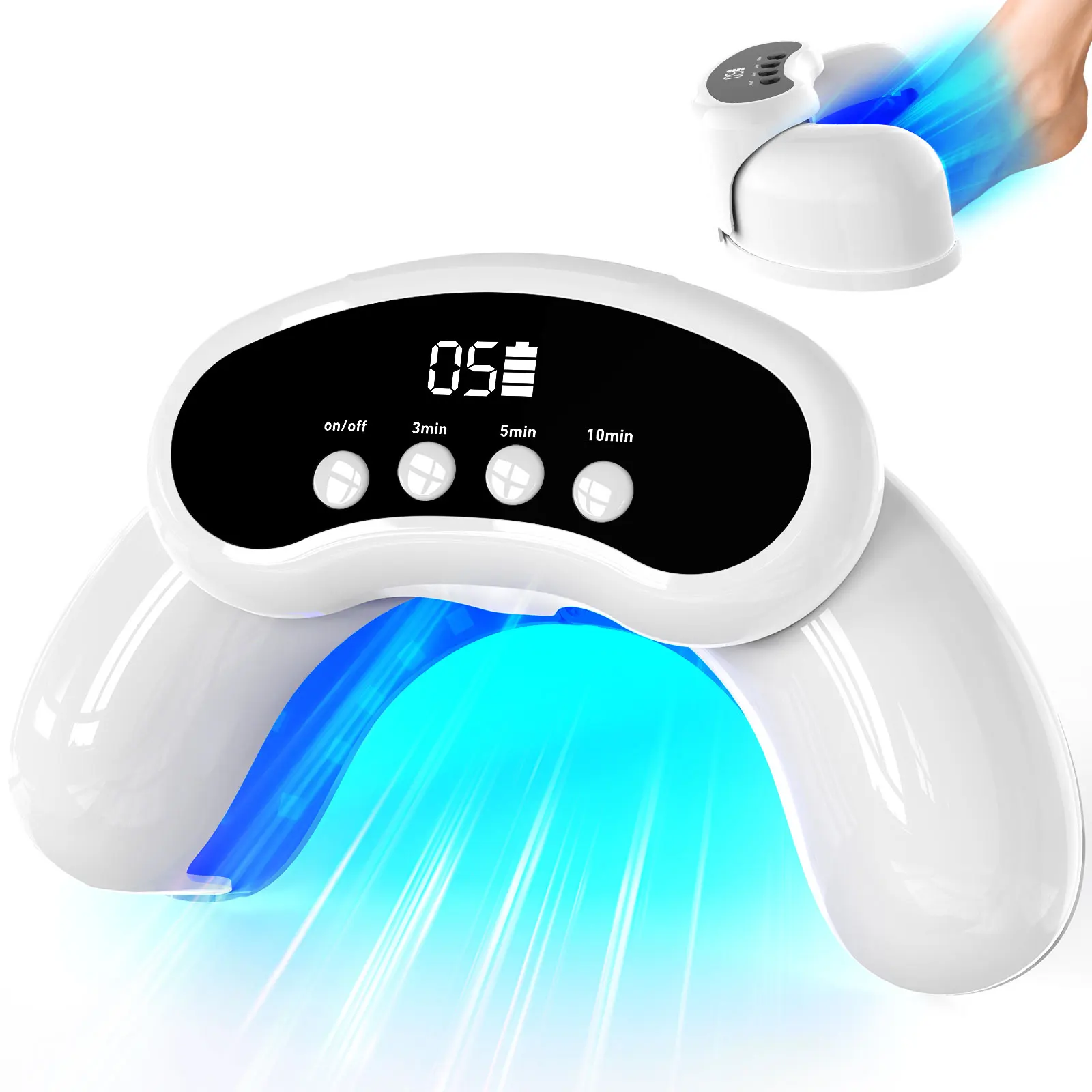

Wireless Nail Fungus Laser Device 30 Beads Nail Fungal Laser Treatment Device for Toenails Onychomycosis 470nm Invisible 905nm