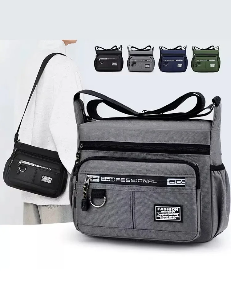 

Large Capacity Fashion Commuting Crossbody Bag Simple Texture Business Travel Single Shoulder Multi-layer Storage Men Briefcase