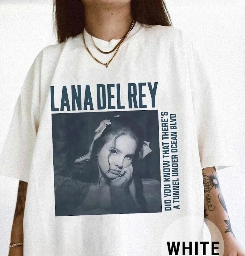 

Vintage 90s Lana Del Rey, Lana Del Rey Tour Shirt Graphic T-Shirt Cotton Summer Print High Street Casual Women's Wear