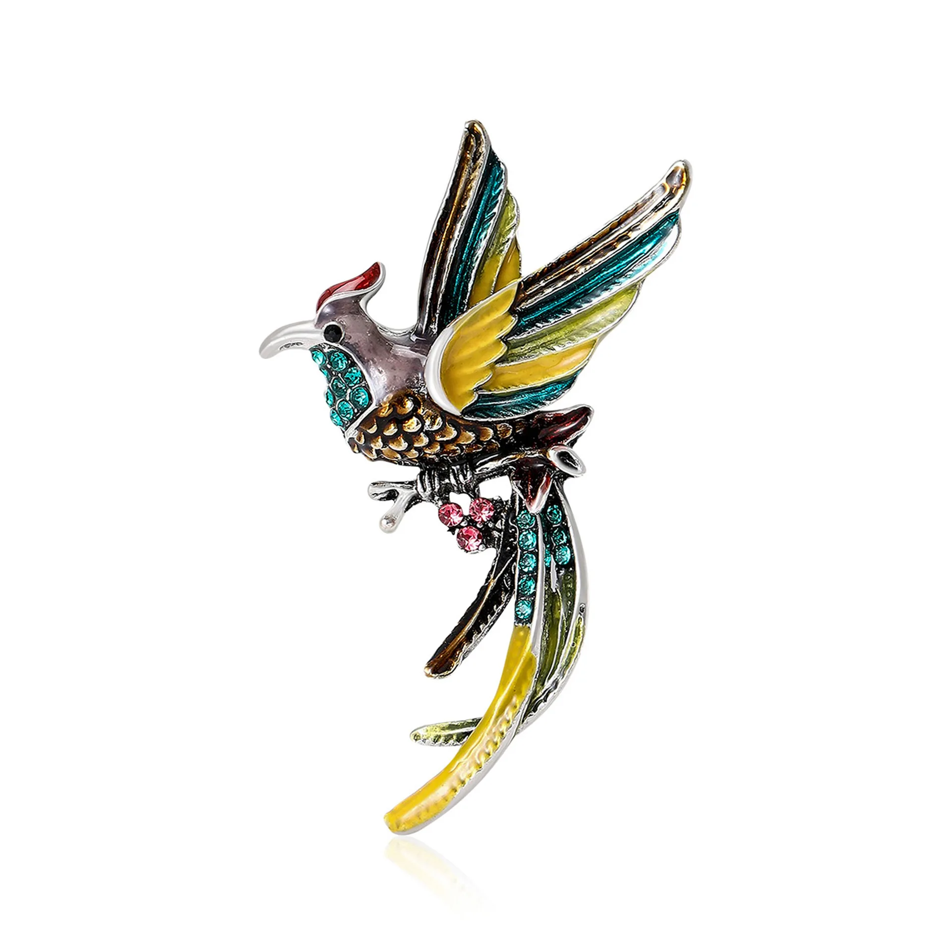 

Retro Water Diamond Enamel Drip Oil Phoenix Bird Brooch, Women's And Women's Universal Animal Pin, Clothing Coat Lapel Pin Gift