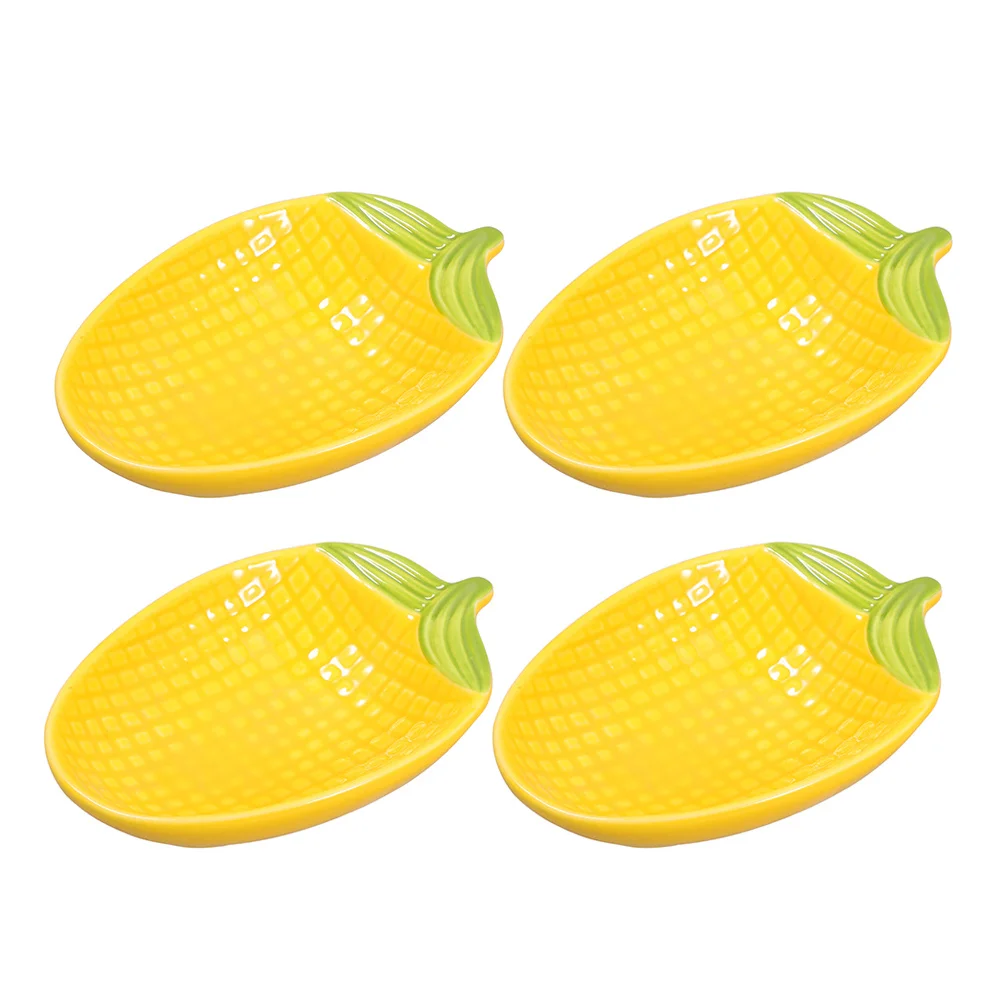 

4Pcs Corn Shaped Dip Bowls Creative Ceramic Small Serving Dishes for Entertaining Dessert Salad Sauce Small Bowl
