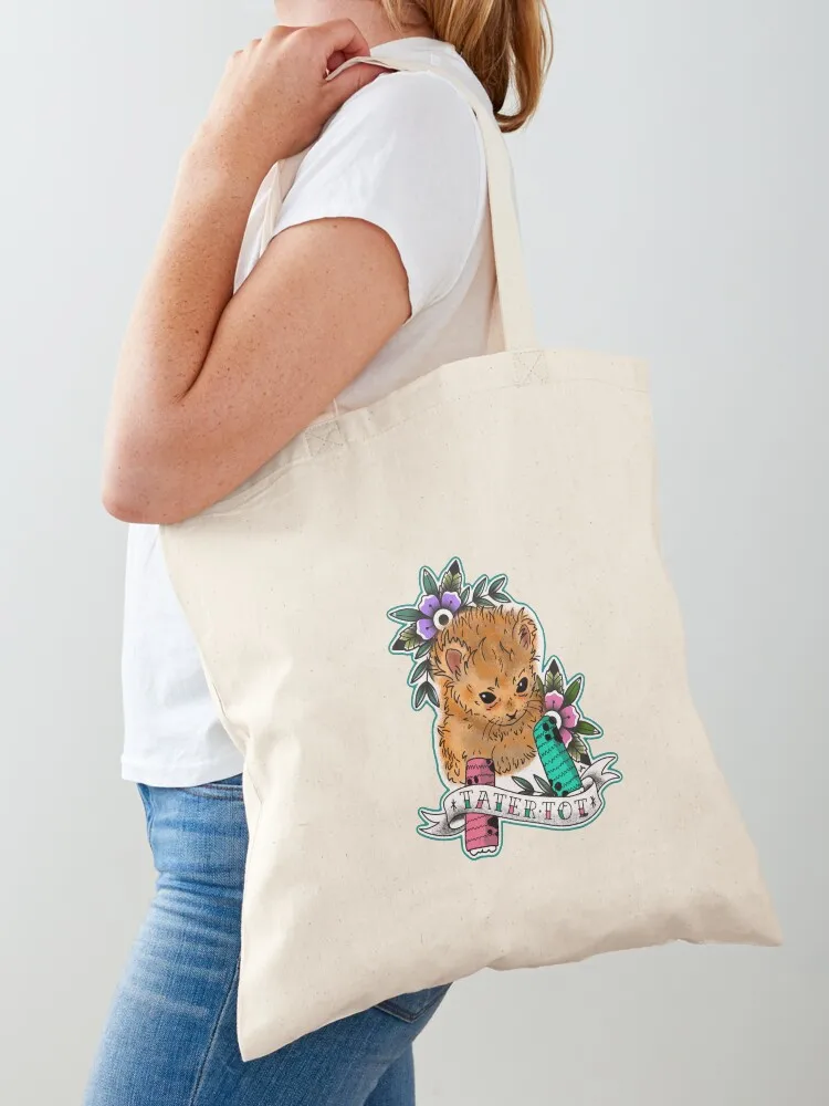 

Tater Tot Tattoo Tote Bag supermarket folding bag Lady bag shopping trolley Custom