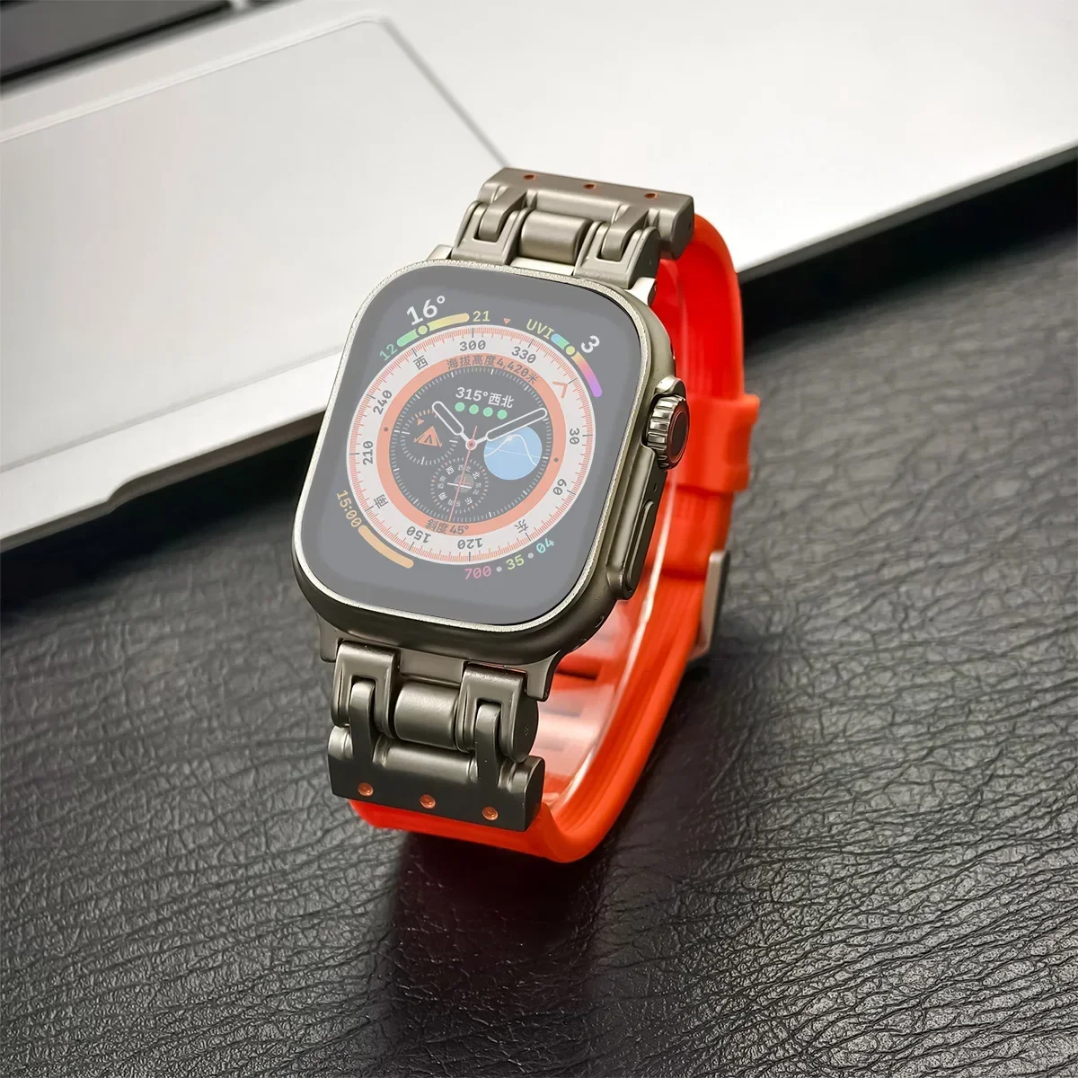 Silikonarmband für Apple Watch Ultra 2 49mm 46mm 45mm 44mm 42mm Sportarmbänder für Apple IWatch Series 9 8 7 6 5 4 Armband – Detail 2
