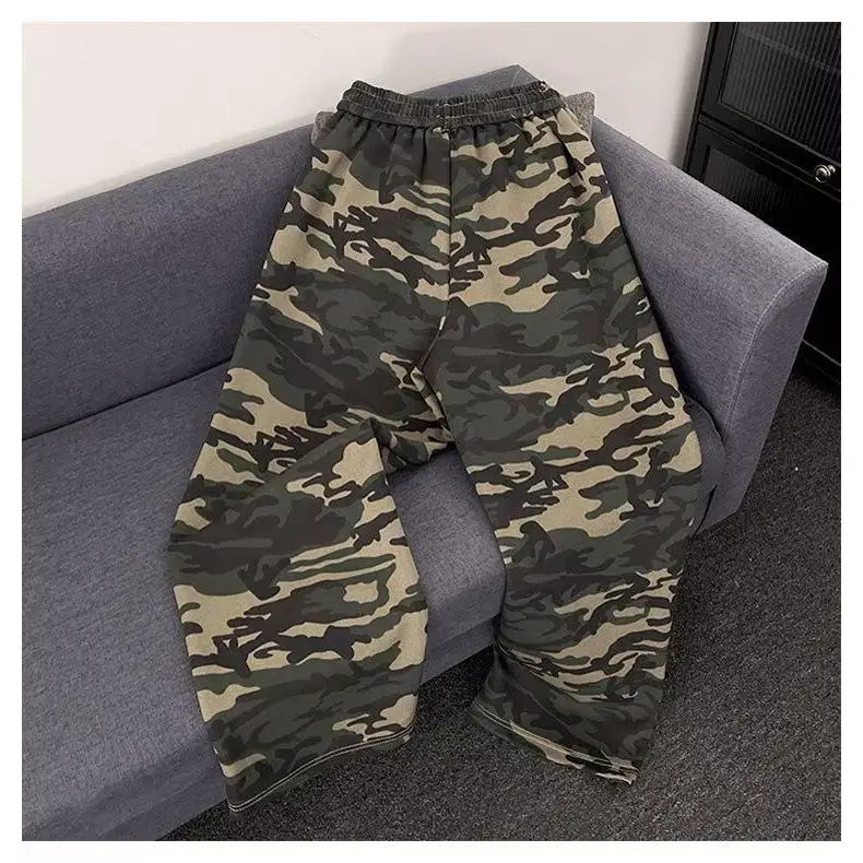 

Мужские джинсы-карго в стиле камуфляж, свободные, эластичные, приталенные, повседневные, с широкими штанинами, для подростков, модные, длинные брюки