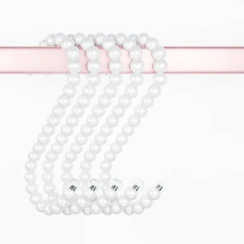 

10Pcs Pearl Hanging S Hooks,Kids Room Decoration Hook,Stylish Beads White Ornament S Hook