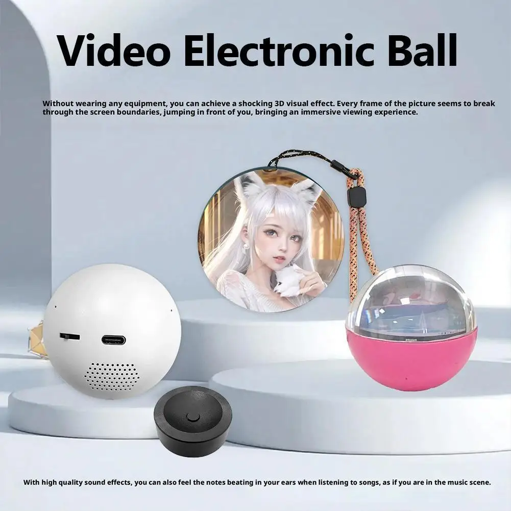

3D Video Crystal Ball Spherical Pixel Display 4GB Video Player 360° Surround Sound DIY Memory Art Glass Ball Lamp Christmas Gift