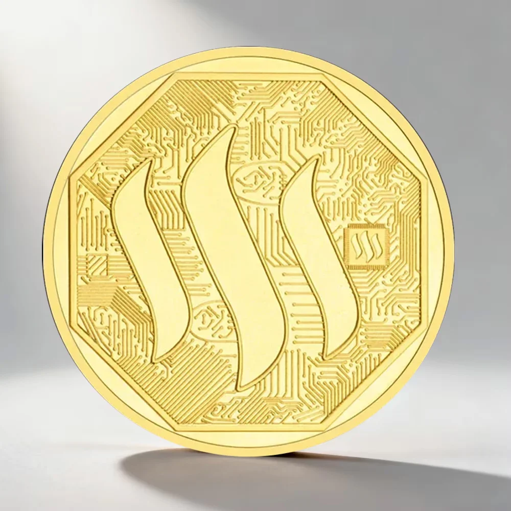 STEEM Crypto Physical Commemorative Coins Collectors Golden Silvery Plated Collection Cryptocurrency Coin