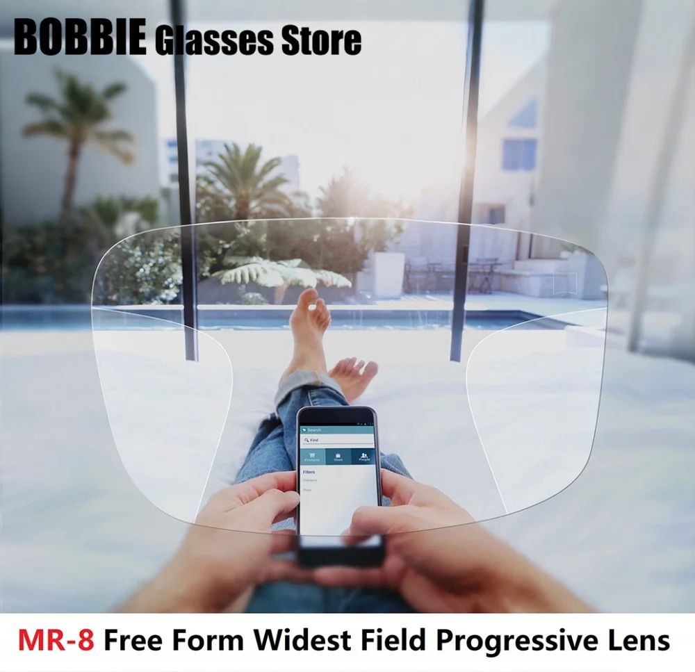 MR-8 Free Form Widest Field Progressive Lenses Thin Interior Digital Lenses Eyes Multifocal Optical Verifocal Glasses 1.56/1.74
