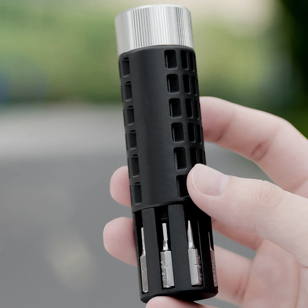 1 Set Bike Tire Repair Tool Portable Cylindrical Integrated Mini Ratchet Wrench For Bike Vacuum Tire Patching Maintenance Parts