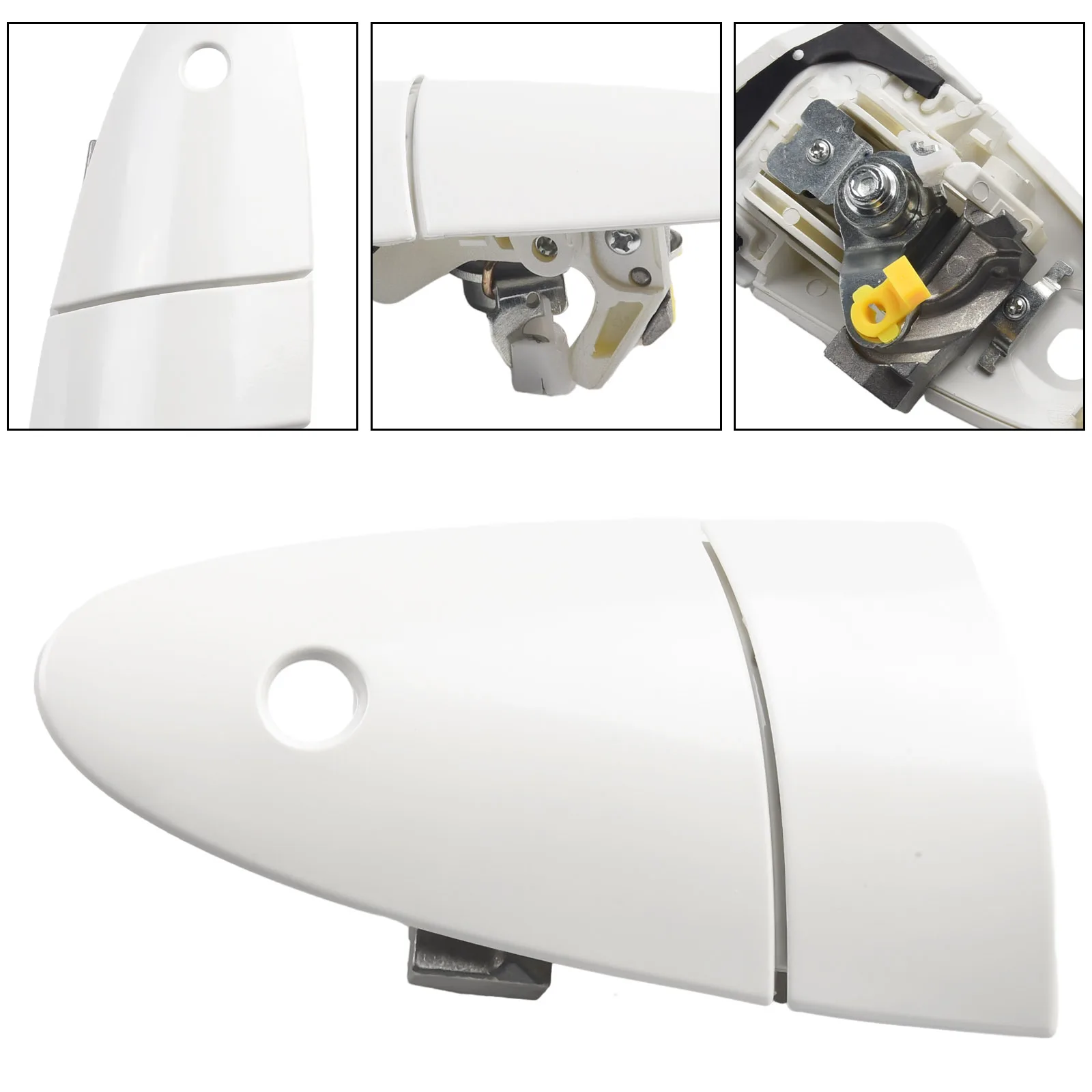 1 X Accessories Parts Door Outer Handle High Quality Practical White With Key Hole Type Brand New Easy To Install