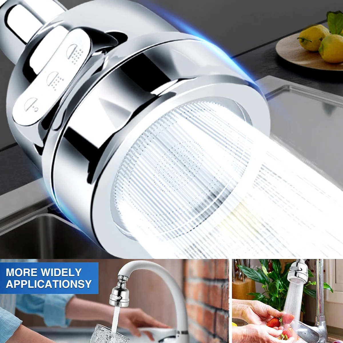 

3 Modes Faucet Extender 360 Degree Swivel Kitchen Faucet Aerator Home Water Saving Bubbler Kitchen Bathroom Faucet Accessories