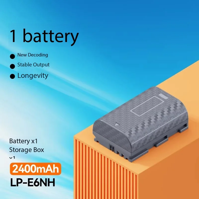 High‑Capacity 2400mAh LP‑E6 Rechargeable Camera Battery For Canon 70D 6D R7 R6 R5 60D 80D 90D 5D4 5D3