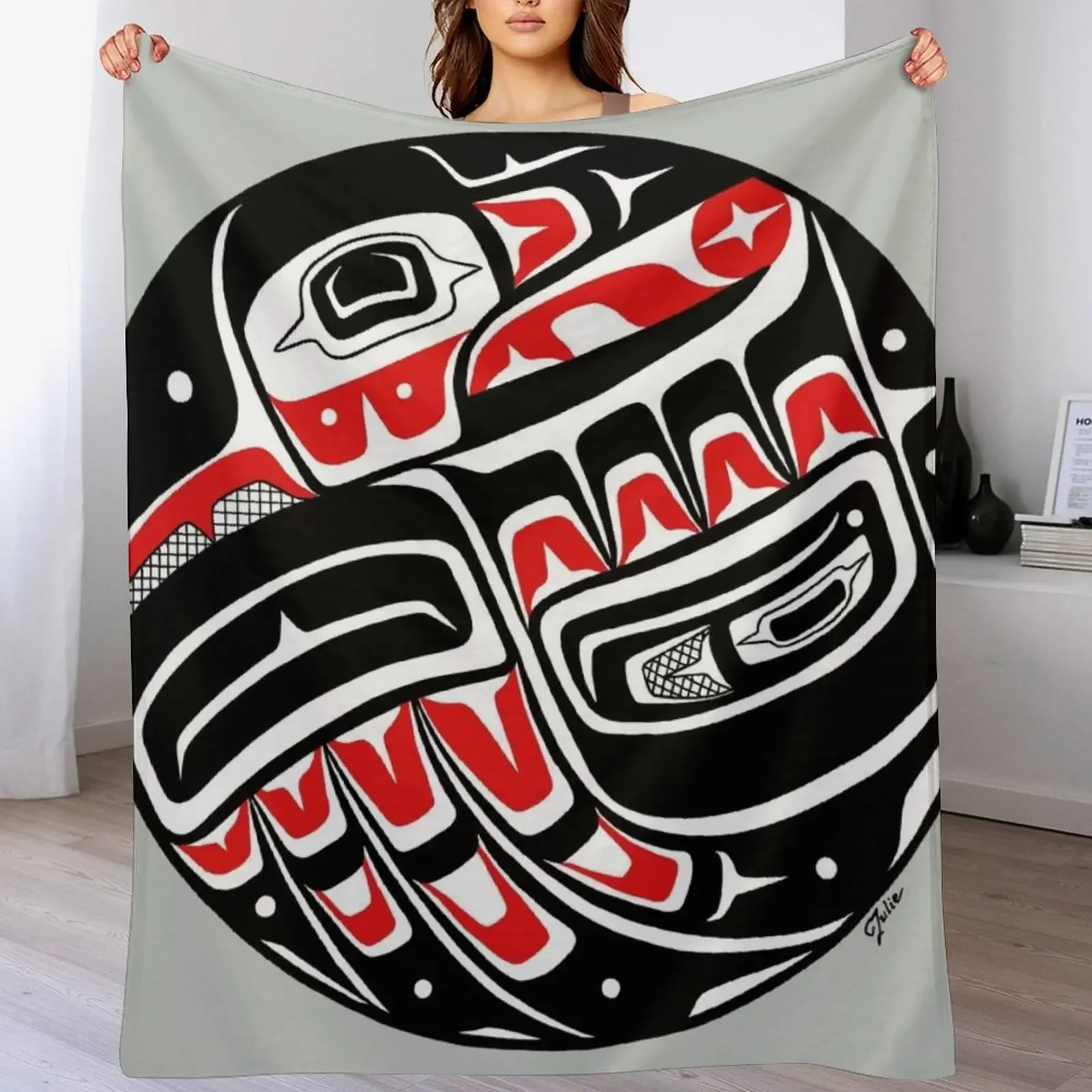 

Raven Steals The Sun - PNW style Throw Blanket Bed sofa bed Luxury Thicken Thin Blankets