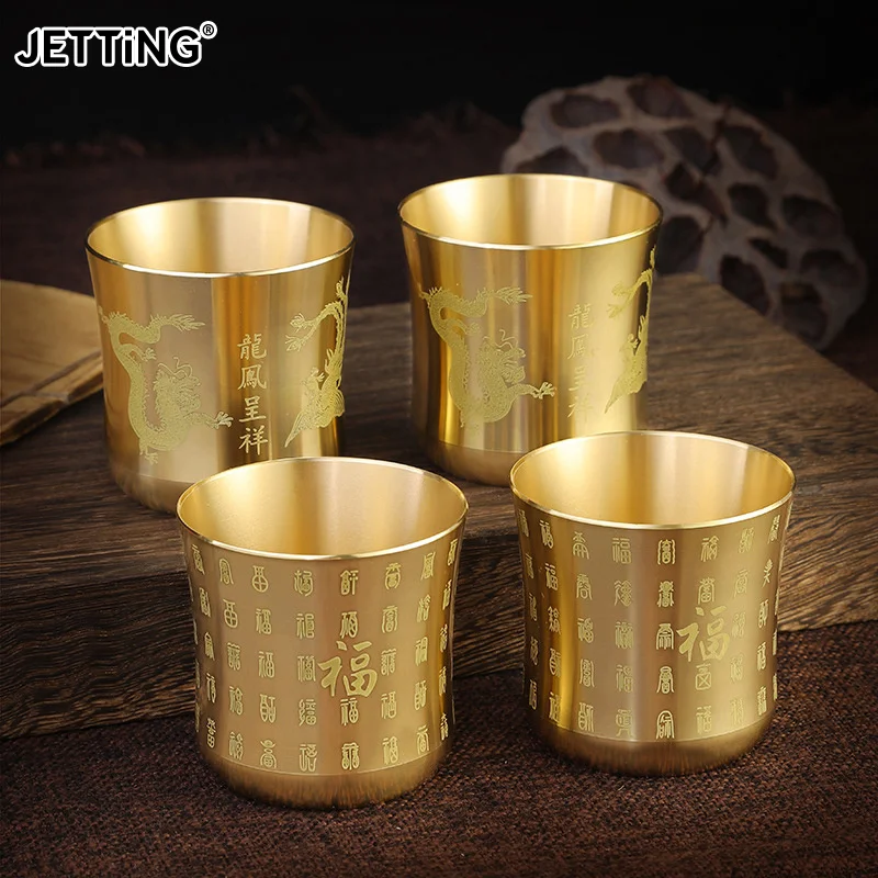 Brass Tea Cups Tea Mug Homeware China Antique Bar Drinkware Ancient Teacup For Drink Tea Coffee Tabletop Home Office Decor