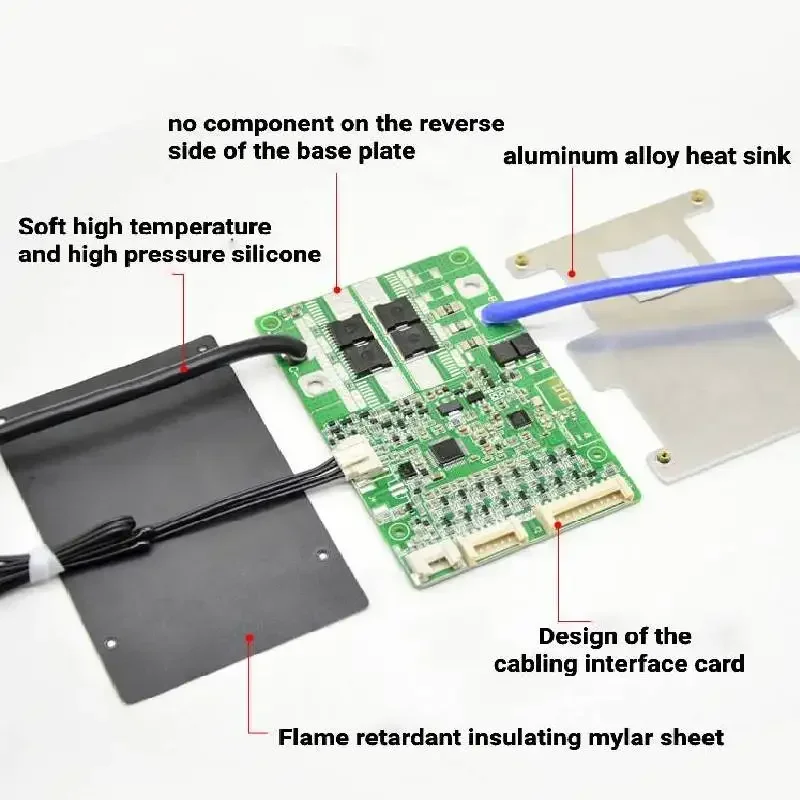 JBD 10S 12S 13S 14S 16S 17S Smart BMS 20A 40A 50A 60A 80A For LifePo4 36V 48V Lithium Battery Bms Protection Board Built-in BT