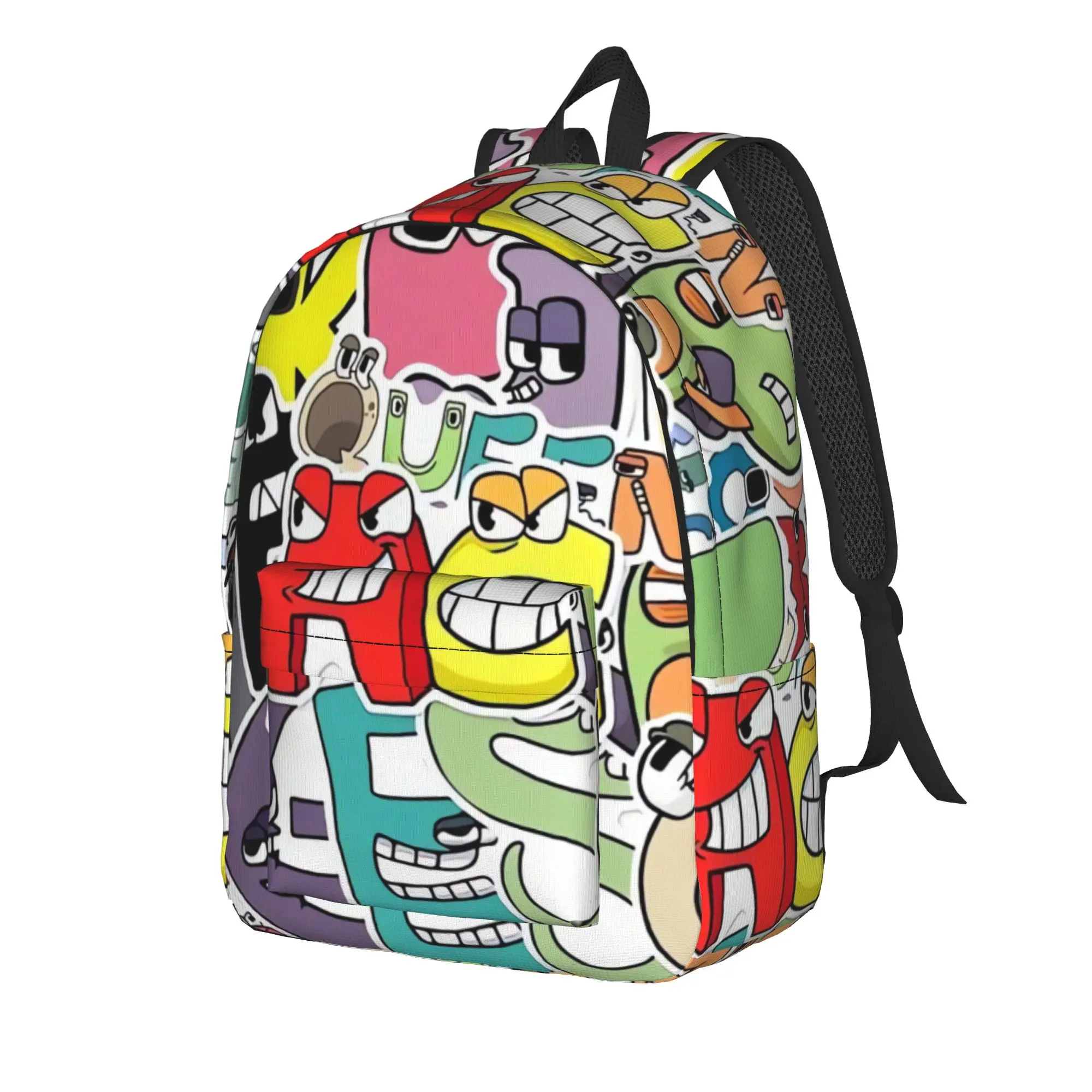 Popular Alphabets Lores Backpack Male  Breathable Backpacks Polyester Kawaii School Bags Daily High Quality Rucksack