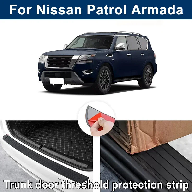 Car Trunk Sill Anti-scratch Guard Strip For Nissan Patrol Armada - Rear Bumper Rubber Protector Decorative Cover Sticker