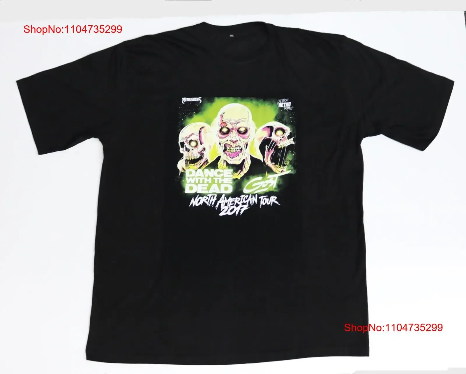 الرقص مع الموتى جولة أمريكا الشمالية 2017 الرجال السود تي شيرت حجم 3XL خمر غسلها تنفس لينة الموضة قليلا