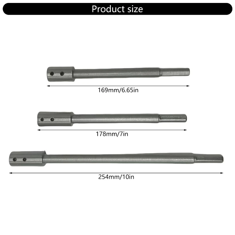 Batang Penghubung Ekstensi Bor 169/178/254Mm Cocok untuk Mata Bor Datar Alat Batang Koneksi Penyangga Ekstensi Poros Lubang