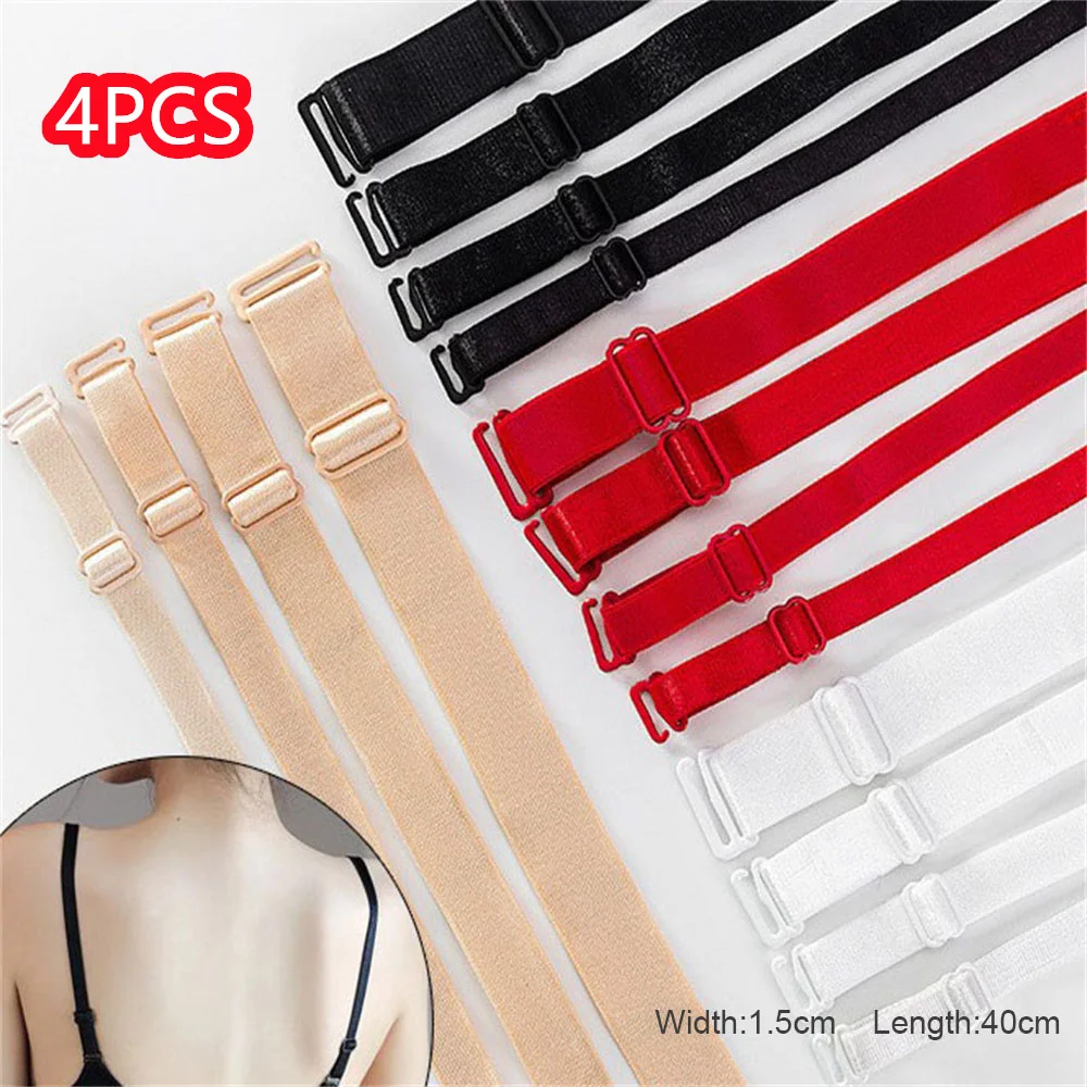 4Pairs Women Slip Resistant Bra Straps Women Double Shoulder Elastic Brassiere Lady Bra Strap Accessories Lingerie