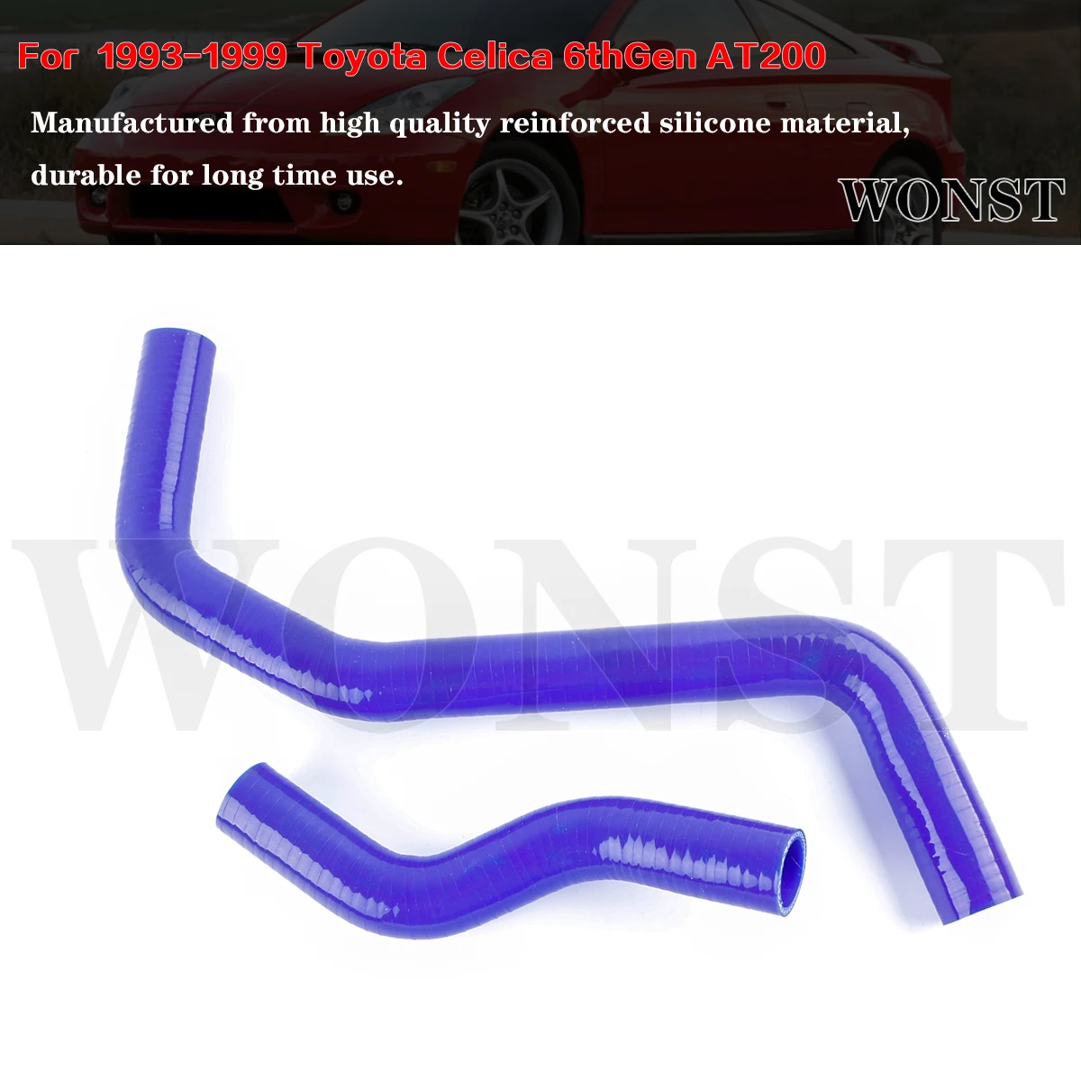 

2Pcs Blue For 1993-1999 Toyota Celica 6thGen AT200 1.8L ST/SR Silicone Radiator Hoses 1994 1995 1996 1997 1998