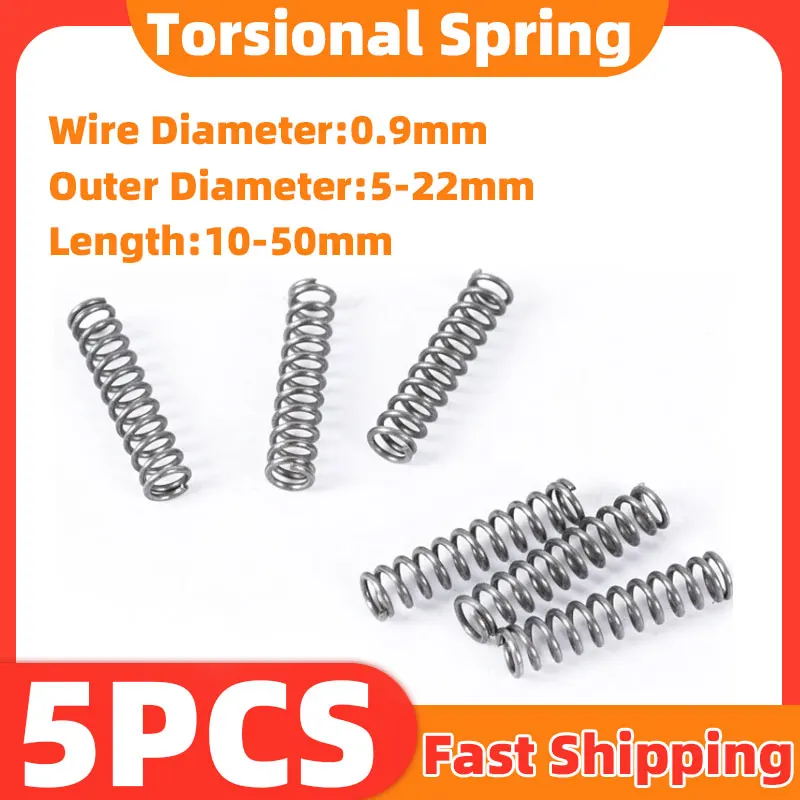 5PCS Compression Cylidrical Coil Spring  Machinery Accessories WD 0.9mm OD 5/6/7/8/9/10/11/12/13/14/15/16/17/18/19/20/21/22mm