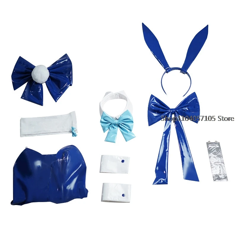 Blue Archive Cosplay Asuma Toki Costume Wig Bunny Girls Jumpsuit Cute Rabbit Ears Halloween Party Bodysuit with Bowknot Tail