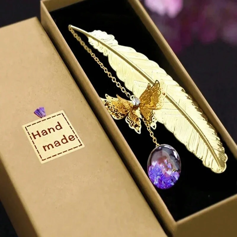 صندوق هدايا كلاسيكي من المعدن الصيني المرجعي Avec Plumes Et Papillons Mode Papeterie Souvenir Pour Enseignants Et Amis Camarade #3