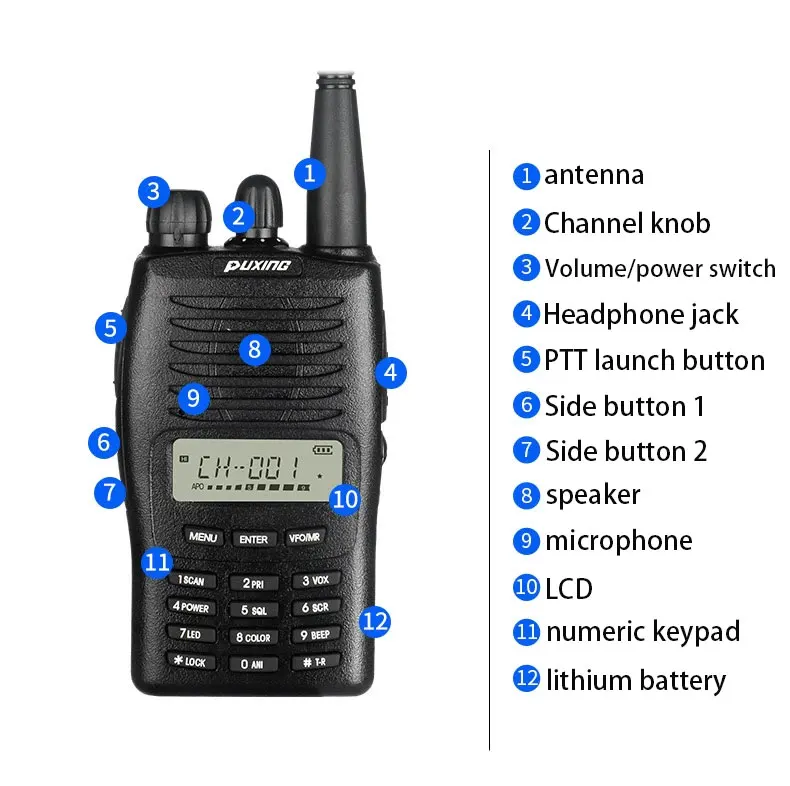 Original Puxing PX-777 walkie-talkie civilian U full-frequency puxing walkie-talkie FM hand station outdoor PX777