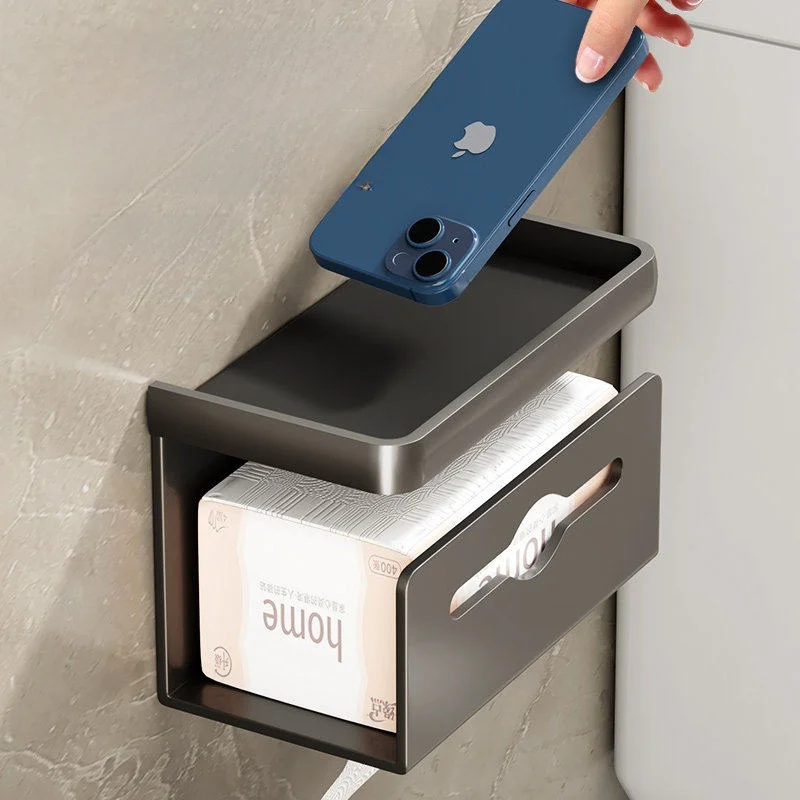 壁掛けトイレットペーパーホルダー-バスルームティッシュボックス-トイレエッジペーパーロールスタンド-穴あけ不要-トイレットペーパーラック