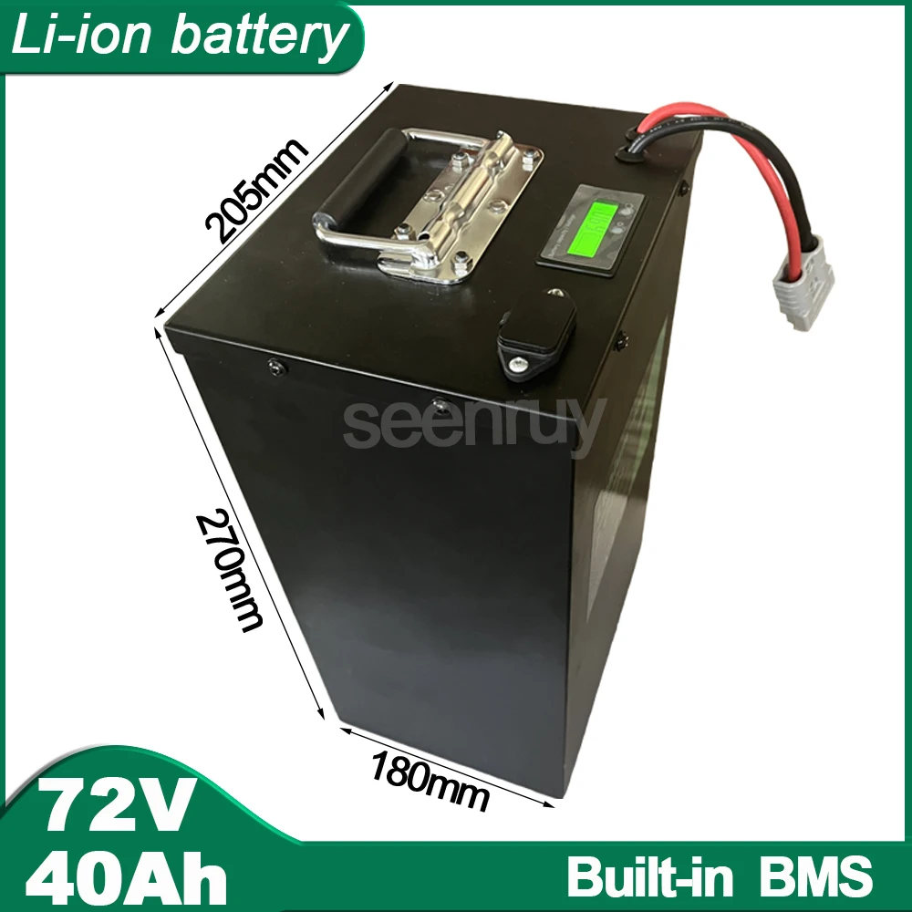 

72V 40Ah Li ion With Charger Lithium Polymer Battery Pack Perfect For 3000W 5000W Tricycle Bike Motorcycle E-Bike Scooter