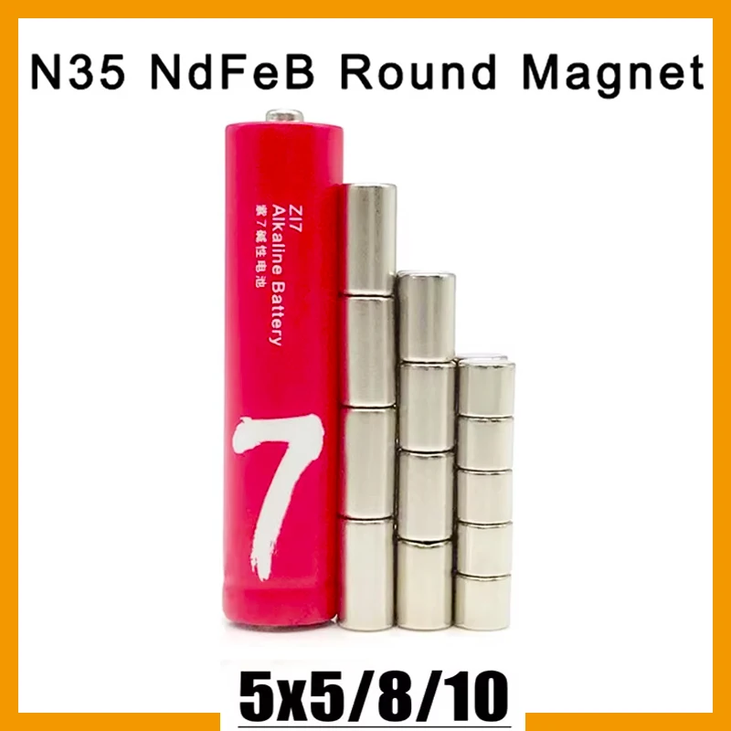 5x5mm 5x8mm 5x10mm 20/50/100/200/500/1000pcs Small Round Strong N35 Neodymium Magnetic Steel Small Super Powerful Magnet Imanes