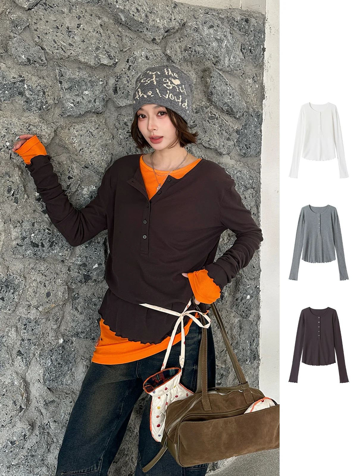 

Новый женский топ REREK: круглый вырез, открытая вязка, мягкий хлопок, повседневный стиль, стандартный крой, длинный рукав