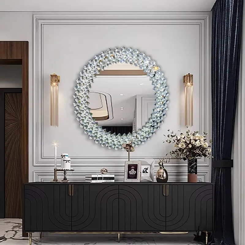 

Luxury Funky Mirror Bathroom Bedroom Girls Decoration Vanity Acrylic Makeup Aesthetic Mirror Wall Circle Spiegels Home Products