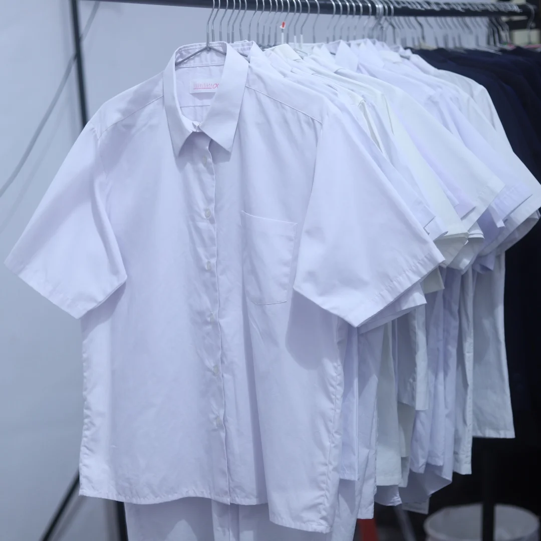 

Japanese Style Short Sleeve Shirt Corner Collar round Hem Student Uniform School Uniforms Women's Fashion Spring Summer Autumn