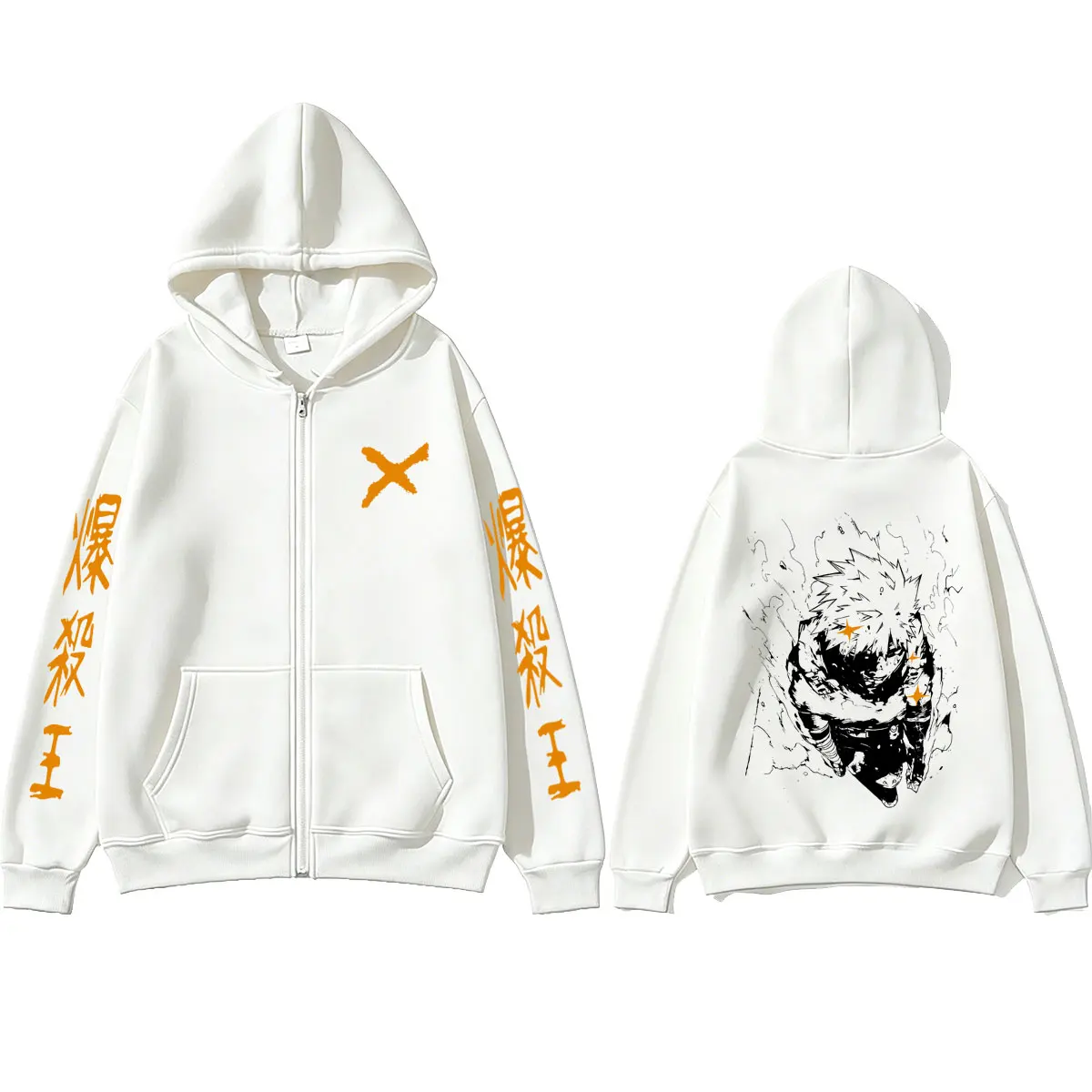 Anime My Hero Academia Bakugou Katsuki Merch Reißverschluss-Hoodie für Männer und Frauen, Cartoon-Mode-Hoodies, lässige Herrenjacke mit Reißverschluss – Detail 7