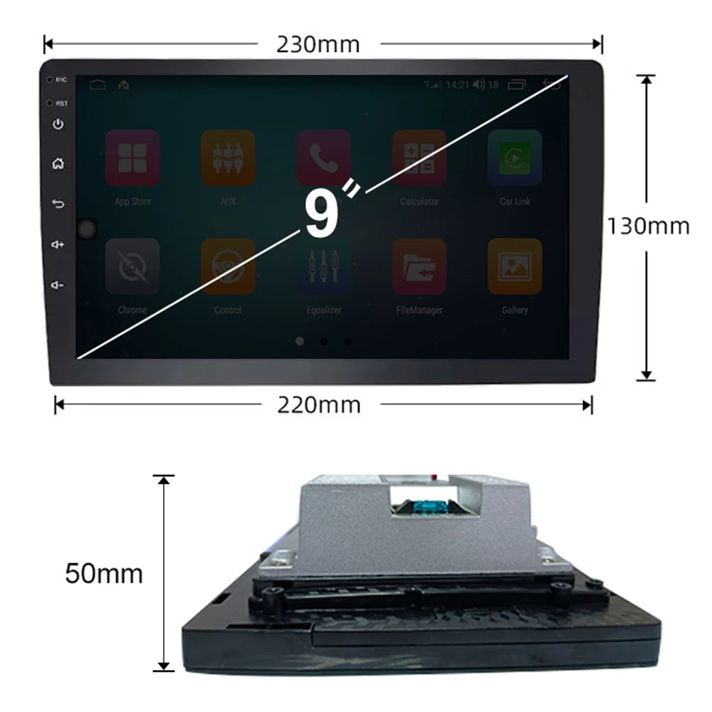 

Автомобильный мультимедийный плеер, IPS экран 9 дюймов, Android 14, 2 ГБ + 32 ГБ/6 ГБ + 128 ГБ/8 ГБ + 128 ГБ, радио, видео плеер, стерео, GPS-навигация