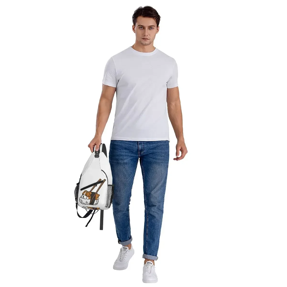مضحك السوشي الإنجليزية البلدغ حقيبة الصدر الرجال الرافعة Crossbody على ظهره حقيبة صدر للرجال السفر المشي لمسافات طويلة Daypack حقيبة كتف