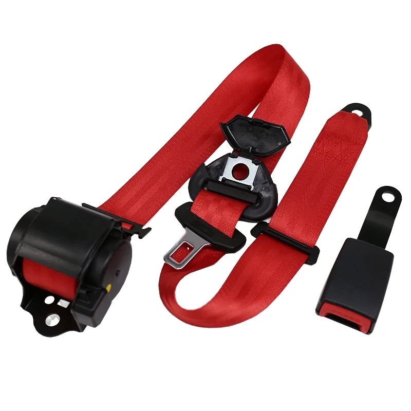 

Sports 3-Point Retractable Lap Strap Safety Seat Belt Cars Made Durable Polyester ABS Steel Quality Safety Buckles Included