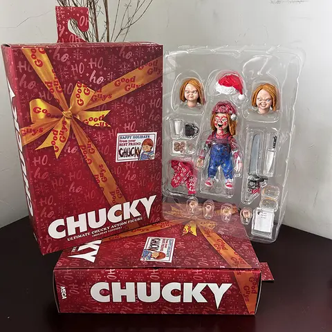 ฟิกเกอร์ชัคกี้จาก NECA ชุดคริสต์มาส ของเล่นเด็ก ฟิกเกอร์โมเดลข้อต่อขยับได้ ของเล่นของขวัญวันคริสต์มาสและวันเกิด