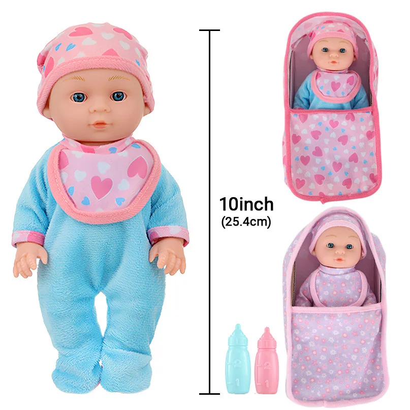 24cm Reborn Doll With Carry Bag Handmade Vinyl Lifelike Girls Doll Case Newborn Baby Play House Toys Kids Early Education Gift