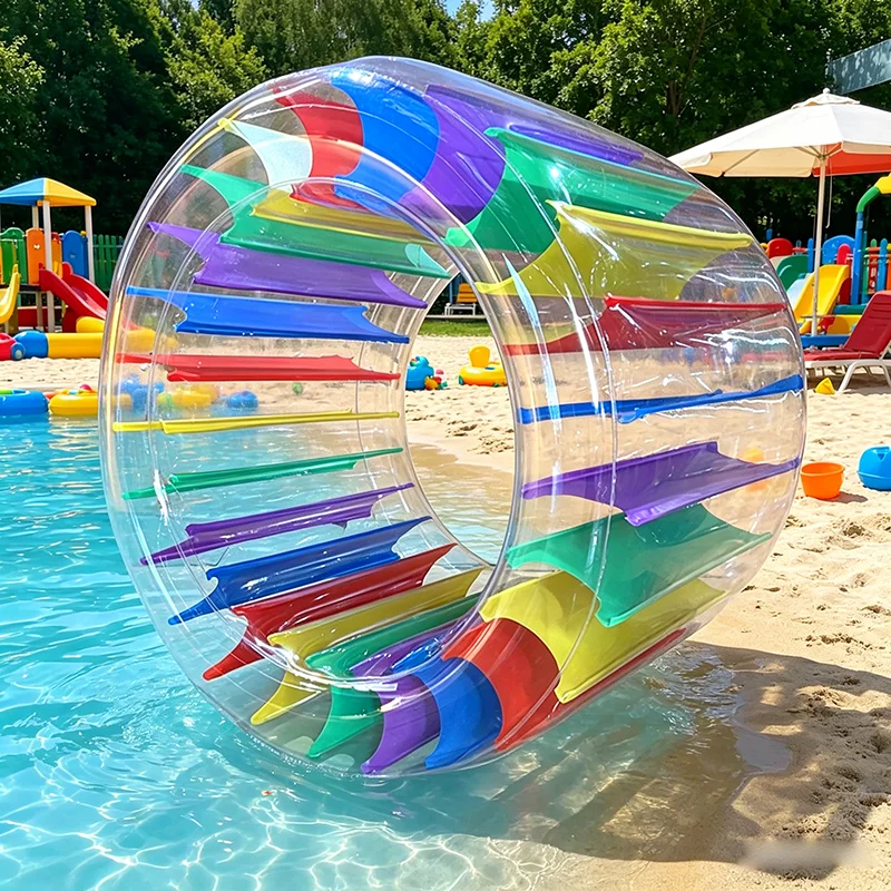 Inflatable Toys, Rolling Wheels for Lawns and Water, Inflatable Colorful Rolling Wheels, Crawling Rolling Wheels, Water Play Equipment