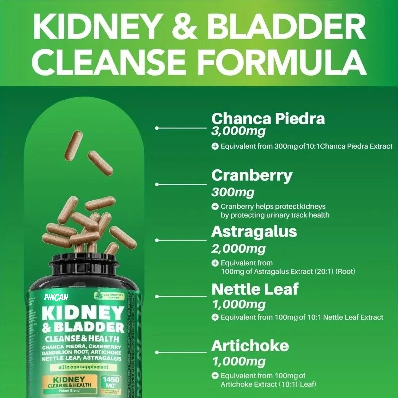 

Liver Cleansing and Bladder Support Supplement 1450mg, Containing Parsley, Cranberry, Astragalus -60 Capsules