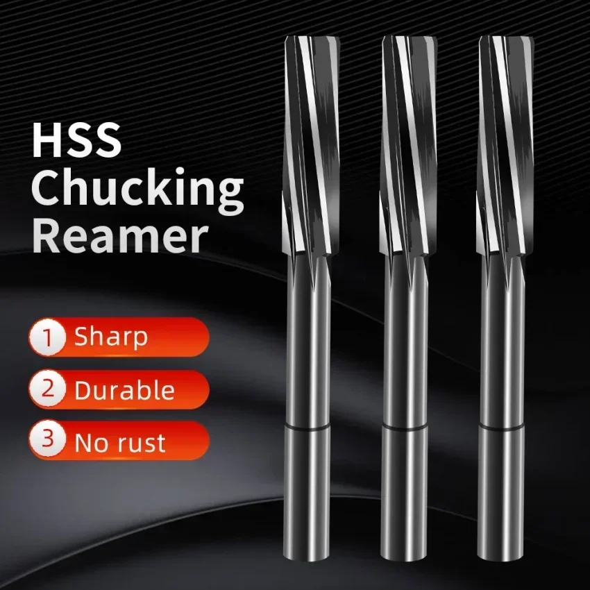 SQ HSS Reamer Chucking Machining Tool Spiral Flute Cobalt Cutting H7 Shank Diameter 2mm-16mm for Metal Steel Aluminum Hole Drill