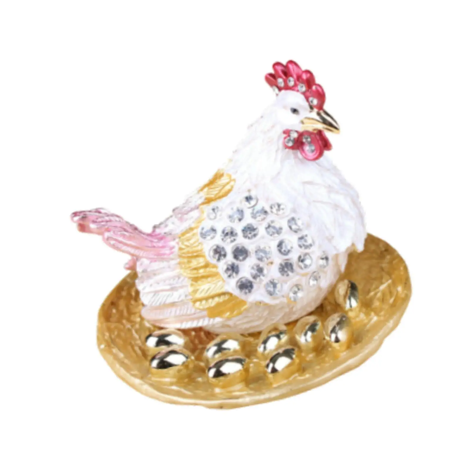 Hen Hatching Eggs Figurine Sculpture for Mother's Day Gift Desktop Farmhouse