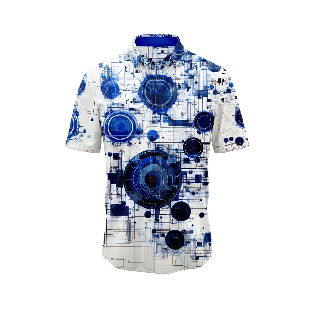 

Men's Stripe Shirts Short Sleeved Buttons Lapel Personalized Shirt For Summer Oversized Tee Tops Vacation Casual Hawaiian Shirts