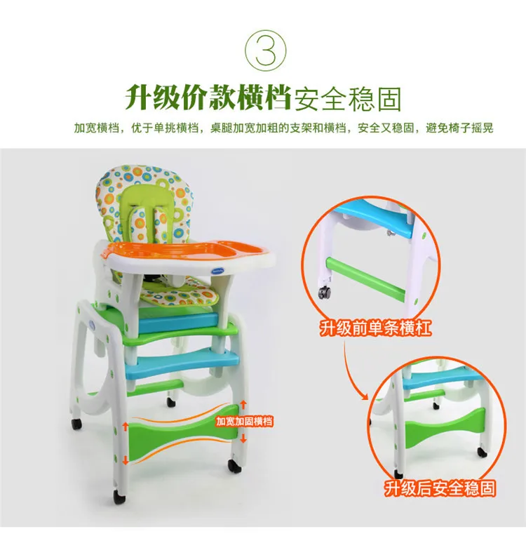 Baby Eating Seats Kids Dining Chair Adjustable Baby Highchairs Simple Plastic Multifunction Sitting Feeding Portable Baby Highch