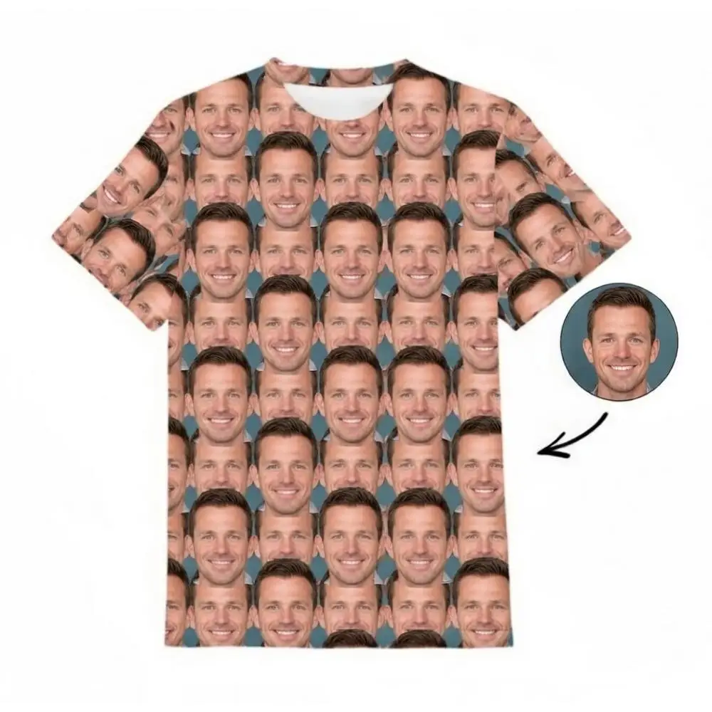 Customized Face Photo T-shirts Personalized And Unique Clothing Gifts For Father's Day And Mother's Day DIY Fun Pattern Tees