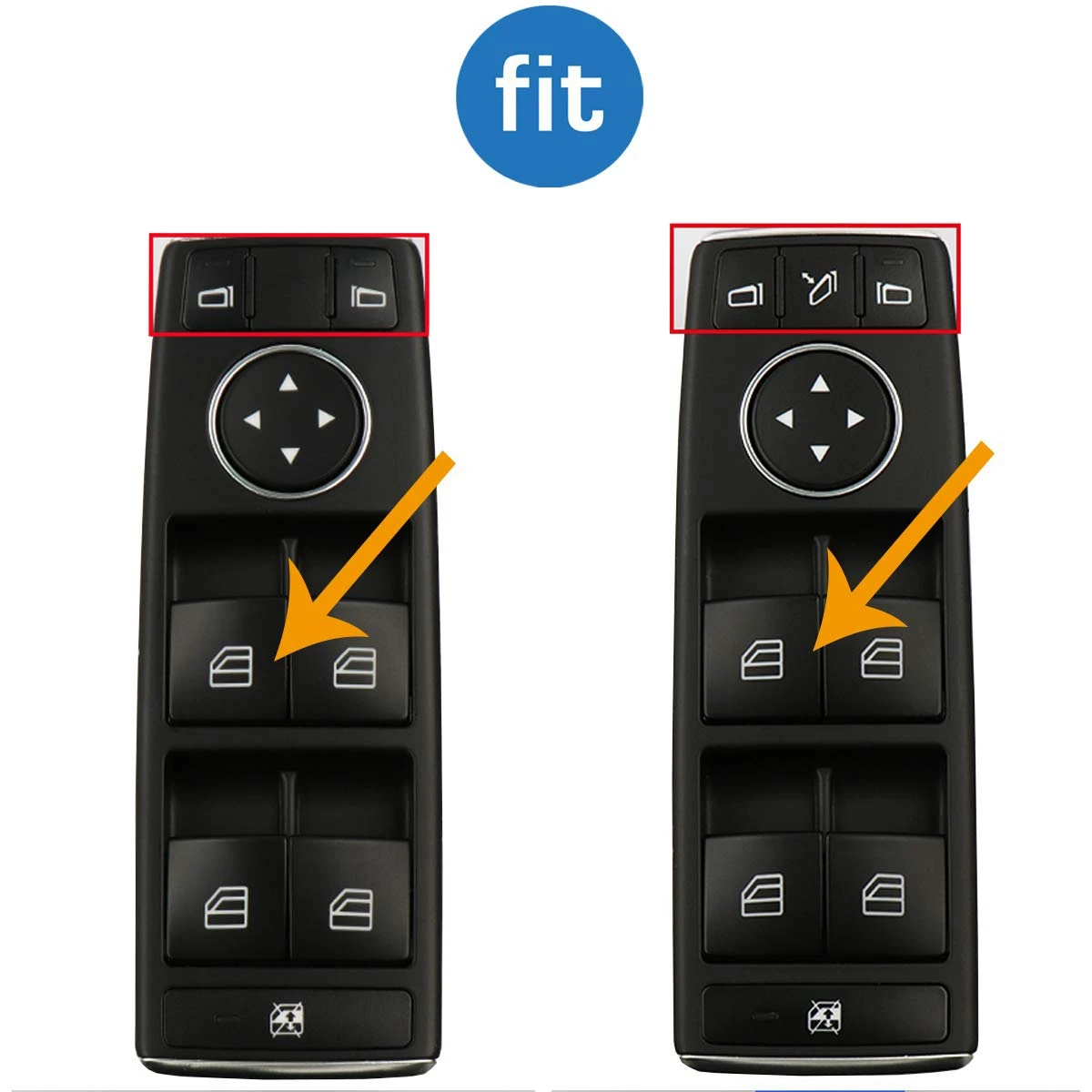 Window Switch Button Covers for W204 W212 C E Class, Front Left+Right Window Switch Repair Button Caps